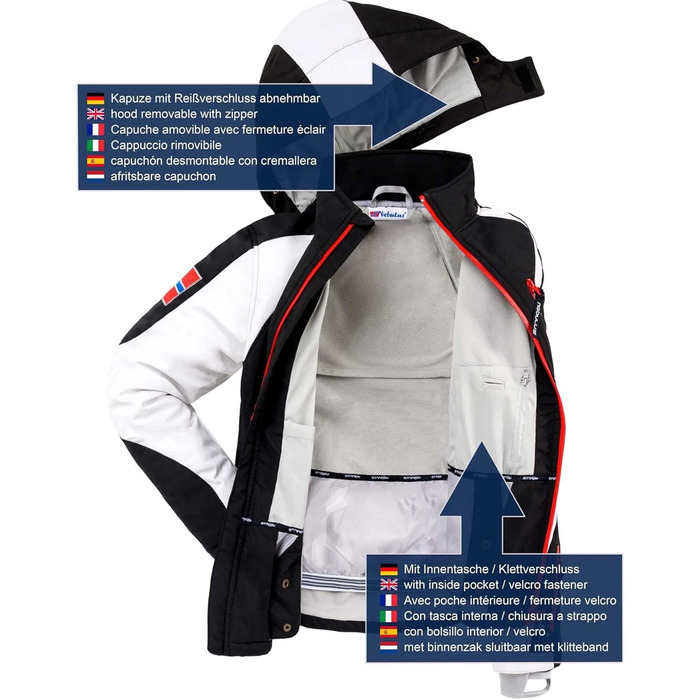 Куртка гірськолижна Nebuus Softshell Rockshe чоловіча чорно-біла (3XL)