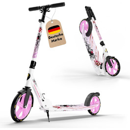 Дитячий та дорослий самокат STAR SCOOTER з алюмінію, великі колеса 205 мм, міський, для хлопчиків і дівчат від 6 років, XXL дека