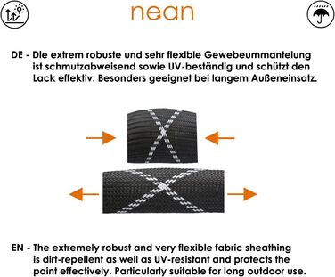 Ланцюговий замок для велосипеда nean, загартована квадратна сталь, 8x8x900 мм, чорний, з 2 ключами