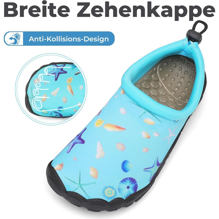 Дитячі шкарпетки-тапочки для плавання Mishansha: дихаючі, швидковисихаючі, антиковзкі, розмір 24-35, блакитні