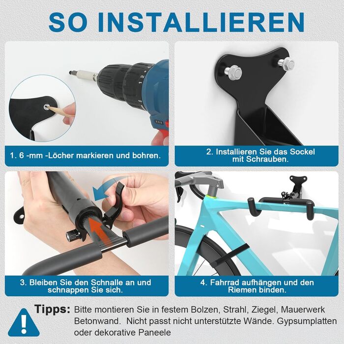 Кріплення для велосипеда на стіну, регульоване, 30 кг, для MTB та шосейних велосипедів
