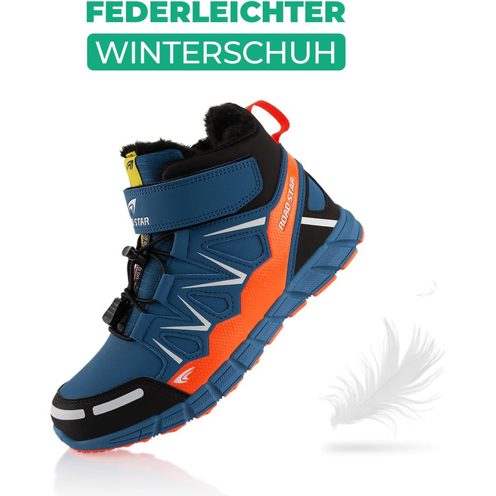 Черевики для ходьби жіночі та чоловічі, зимові, з утеплювачем, кольори: синій, помаранчевий, розмір 43 EU