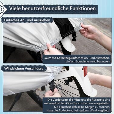 Водонепроникний чохол для велосипеда LIHAO 210D, 200 x 110 x 70 см з сумкою для зберігання