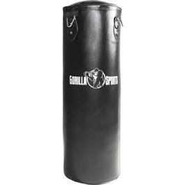 Боксерський мішок GORILLA SPORTS® 27/37 кг, наповнений, для підвішування, з міцною сталевою ланцюгом та 4 карабінами, штучна шкіра, чорний - бокс, ММА