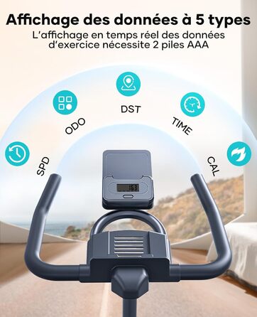 Електровелосипед для дому з монітором LCD, 15 кг маховик, до 160 кг, з тримачем для планшета (Синій/Чорний)