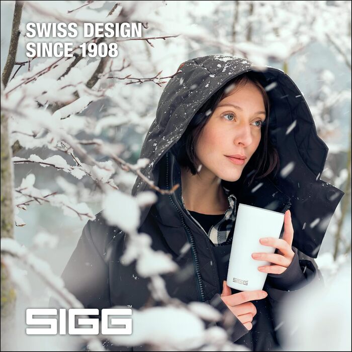 Термокружка SIGG Neso Pure Ceram 0,4 л, біла, з кришкою Tritan, з нержавіючої сталі 18/8, легка, BPA-free, для кави, підходить для посудомийної машини