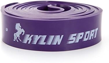 Еластичні фітнес-стрічки KYLIN SPORT для тренувань, йоги, пілатесу та підтягувань, комплект 2 шт. (чорна + фіолетова), підтримка при кросфіті та гімнастиці