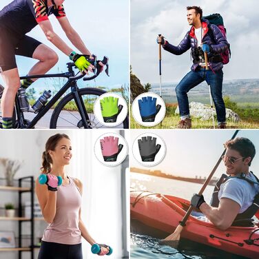 Велосипедні рукавички COFIT з повним пальцем з підтримкою сенсорного екрану для чоловіків та жінок – дихаючі, амортизуючі рукавички з гелевою підкладкою та неслизьким зчепленням для MTB та шосе, зелені, розмір S