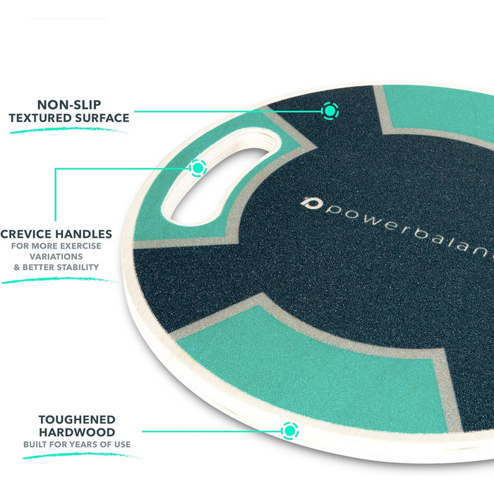 RPM Power Balance Wobble Board – баланс-борд з масиву дерева для тренування м'язів кора, зміцнення ніг і верхньої частини тіла, Greencross