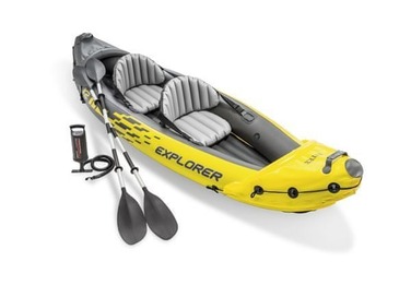 Надувний двомісний каяк Intex Explorer з веслами та насосом