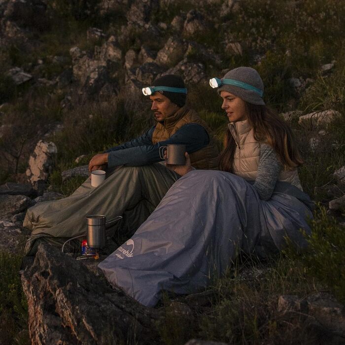 Сплячий мішок Naturehike - легкий, для підлітків та дорослих, комфортна температура 7°C, для походів, кемпінгу та рюкзакових подорожей (LW180-Blau)