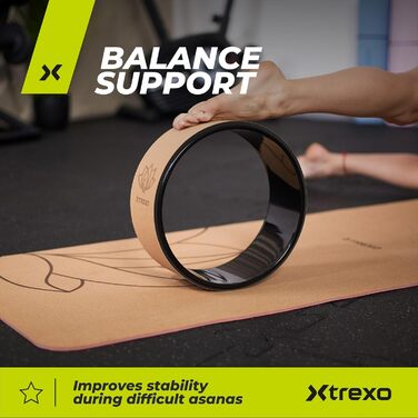 Йога-кілочок XTREXO Naturkork 32 см - коричневий, з екологічного корку, з пінополіуретаном, для розтяжки