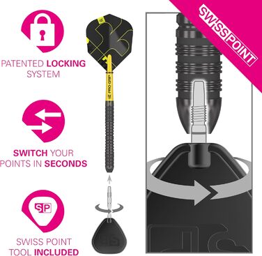 Дротики Target Darts Bolide Void 90% вольфраму з сталевим наконечником Swiss Point, набір для дартсу