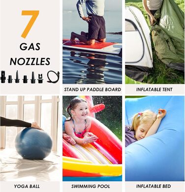 Електричний насос для SUP дошки з акумулятором TONSIM, 20PSI, LCD-дисплей, автоматичне вимкнення, для SUP, каяків, наметів, човнів та повітряних матраців, помаранчевий