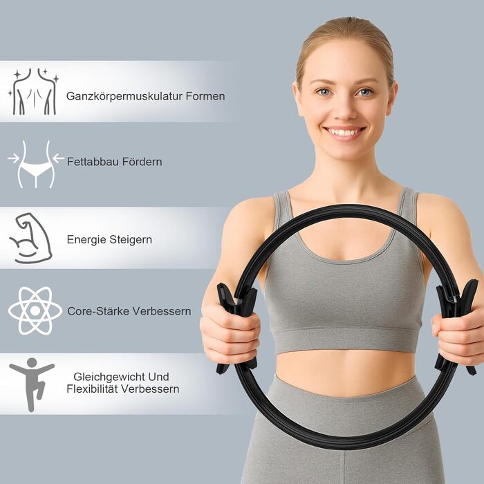 Кільце Pilates SURFOU 32 см: для йоги, фітнесу, тренування стегон та всього тіла