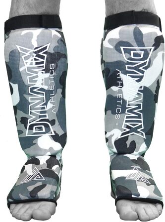 Захисні щитки для гомілки Dynamix Athletics Nitro камуфляж, легкі для муай-тай, ММА, кікбоксингу, стоячого бою та спарингів