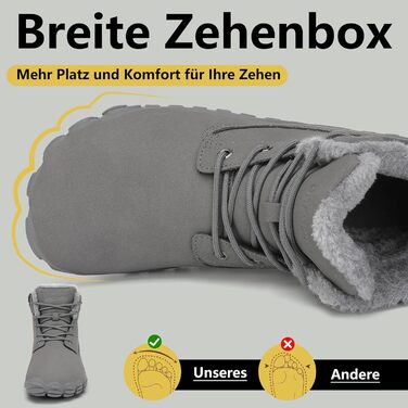 Чоловічі зимові шкарпетки-мокасини Saguaro з водовідштовхувальним покриттям, теплим підкладкою та широкою передньою частиною, розмір 36-48 (44 EU, сірий)