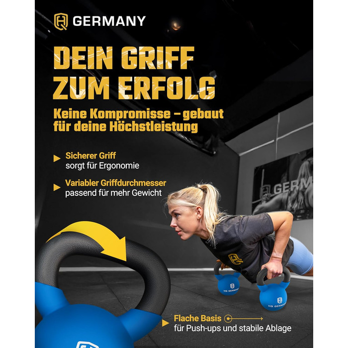 Гантель з неопрену HQ Germany® | Чавунна гантель | 2-32 кг | Стартові набори | Допуск ваги ±2,0%