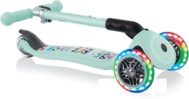 Дитячий триколісний самокат GLOBBER JUNIOR Foldable Fantasy Lights з LED колесами 120/80 мм, ABEC 5, складаний