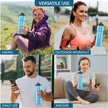 Ізотермічна велосипедна пляшка The Clean Hydration Co Sport 23, легко миється, для пиття під час їзди, синя глянцева