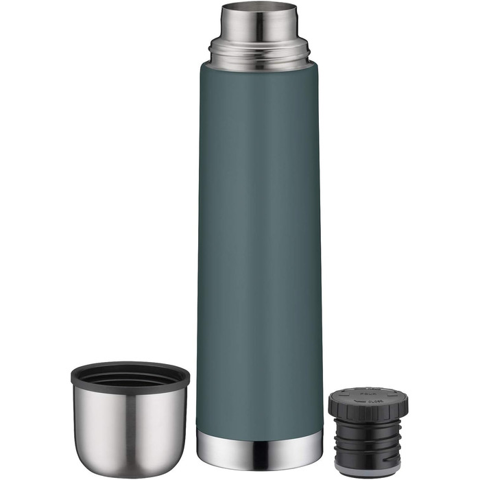 Термос alfi isoTherm Eco 750 мл, нержавіюча сталь, бірюзовий, з кришкою-чашкою, герметичний, тримає тепло 12 годин, холод 24 години, BPA-free