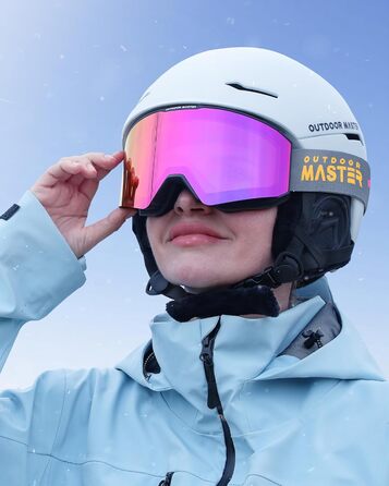 Лижна маска OutdoorMaster Falcon з лінзою ZEISS, OTG, магнітна змінна лінза, антифог, для сноуборду, чоловіків і жінок, фіолетова VLT 21% + жовта лінза