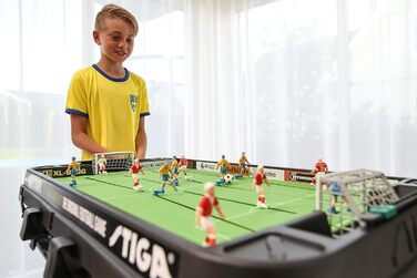 Настільний футбол STIGA World Champs, ретро, для 2 гравців, чорний/зелений