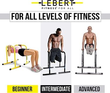 Тренажер бруси Lebert Equalizer з еспандером, жовтий, розмір L, для фітнесу та тренувань