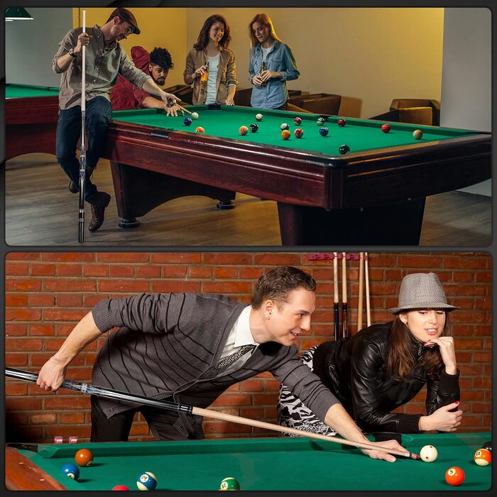 Більярдний кий Kmise Professional – 19, 20, 21 oz, з канадського клена, низька бія, карбоновий телескопічний подовжувач, для дорослих, 20 oz (566g), чорний