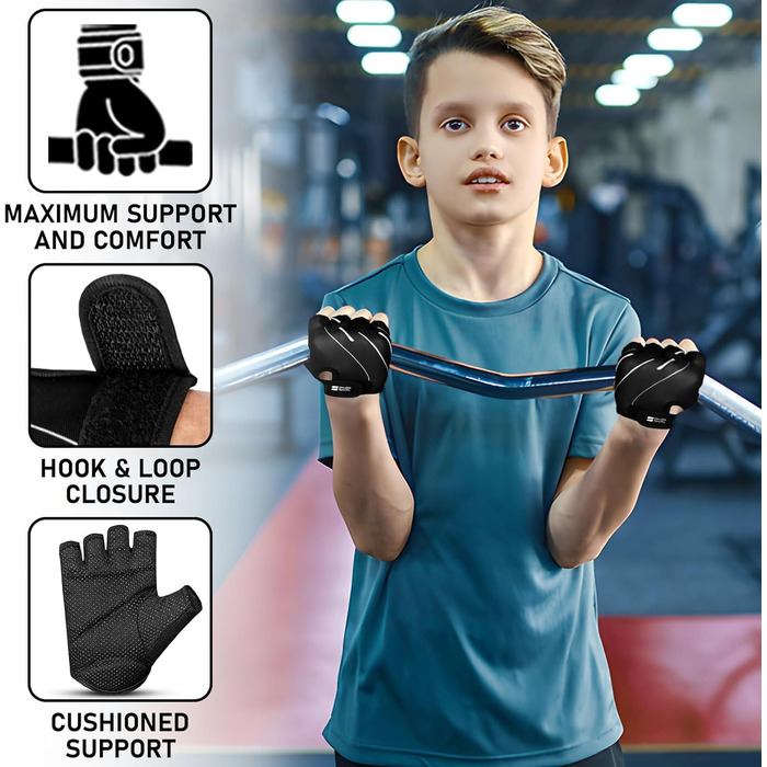 Фітнес рукавички Stealth Port для жінок та чоловіків - дихаючі, з неслизьким покриттям, з підкладкою для кросфіту, бодібілдингу, велоспорту та силових тренувань (XS, чорний)