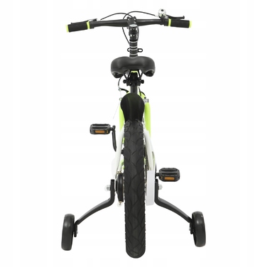 Дитячий велосипед 16-дюймовий, жовтий, з додатковими колесами та LED-підсвіткою