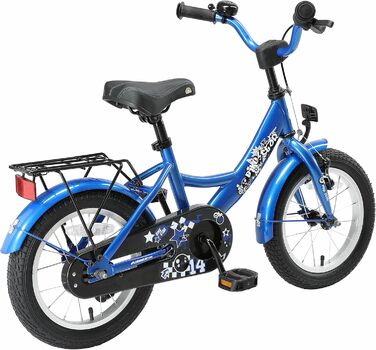 Дитяче велосипед BIKESTAR 14 дюймів для хлопчиків та дівчаток від 4 років | Класичний дизайн | Рожево-білий (блакитний)