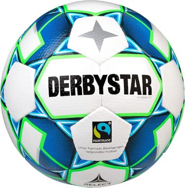 Футбольний м'яч Derbystar Gamma TT, білий/синій/зелений, розмір 5