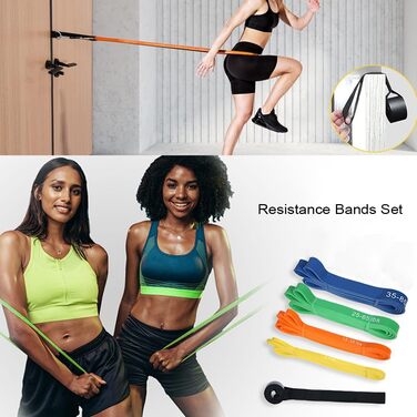 Фітнес-гумки Youery 4 шт., Набір еластичних стрічок для фітнесу, силових тренувань, йоги та пілатесу, з кріпленням для дверей та сумкою для перенесення