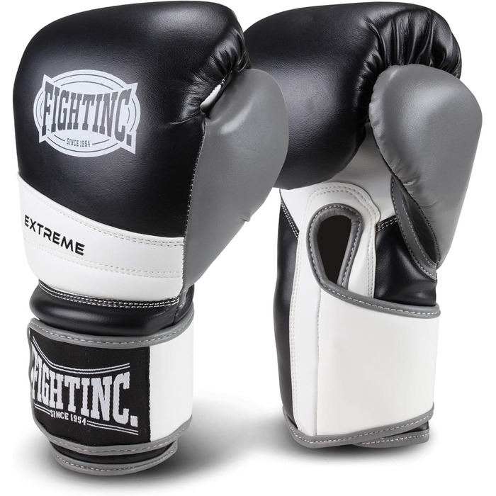 Боксерські рукавички Fightinc Extreme 10oz чорні/білі – для боксу, кікбоксингу, муай-тай, ММА, єдиноборств