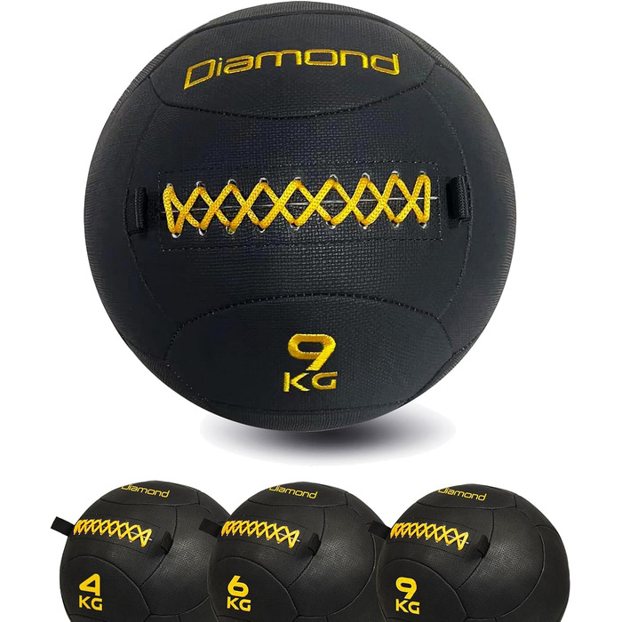 Медичний м'яч G5 HT SPORT Diamond зі шкіри для кросстренінгу, 4/6/9 кг, посилені шви, професійний фітнесбол для інтенсивних тренувань і змагань