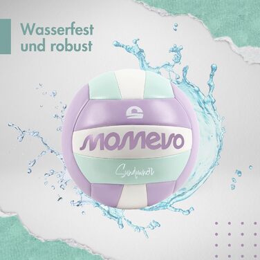 М'яч для волейболу Momevo Beachvolleyball, розмір 5, сертифікований DVV, м'яка поверхня, ідеальний для пляжного волейболу, спорту на піску, подарунчий набір з насосом Pastel
