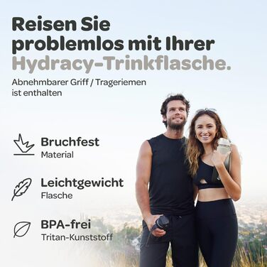 Водна пляшка Hydracy з фруктовим вкладишем, 1л, BPA-free, з таймером, спортивна, противитікання, без конденсату, для спорту та відпочинку на природі, градієнт салатовий-блакитний (сірий-чорний)