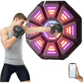 Музична бокс-машина Hocomay з LED, Bluetooth, 9 швидкостей і 10 режимів, тренажер для боксу з рукавичками для домашніх тренувань і фітнесу