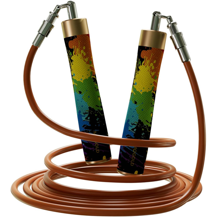 Скакалка для фітнесу Profi Gewichtsspringseil – регульована скакалка з 3 тросами (1/5LB, 1/4LB, 1/2LB), з ручками з шкіри та збільшенням ваги для спалювання жиру, для домашнього фітнесу, боксу T64 Graffiti