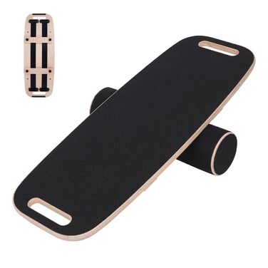 Дошка для балансу Holz з роликом та полицею, чорна - для дорослих, тренування рівноваги