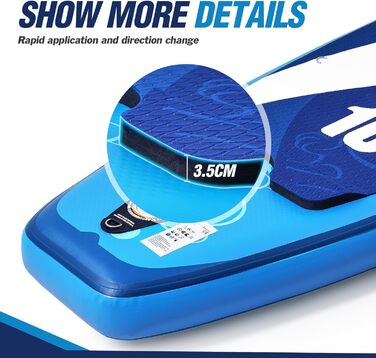 Надувний SUP-борд Zupapa 320/366 см | Комплект Stand Up Paddle Board з сидінням для каяка | Чорно-сіро-білий | З аксесуарами