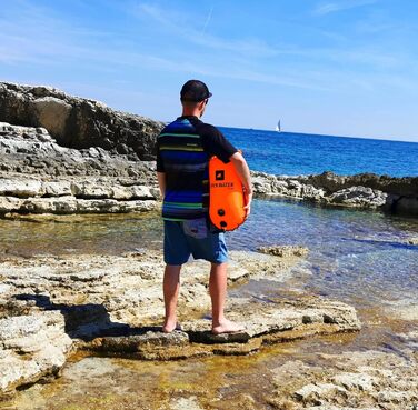 Надувна буйка OPENWATER для плавання та триатлону з рюкзаком 3-в-1, 28L, з водонепроникною сумкою