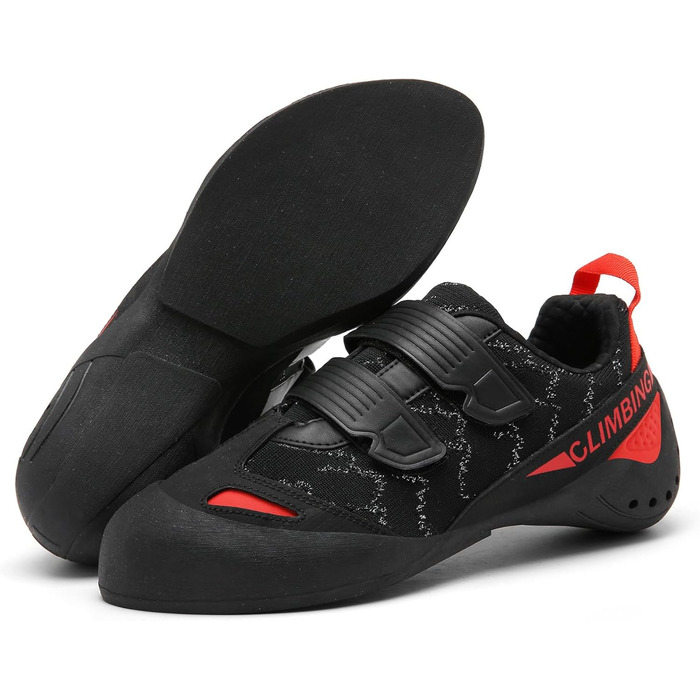 Кріпи для скелелазіння чоловічі/жіночі/юніорські, для початківців та професіоналів, боулдеринг, тренувальні, чорні (44 EU)