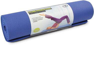 Фітнес-мат Fitness Mad для йоги та гімнастики, синій, 182×58 см, NBR піна, антибактеріальна поверхня, з ременем для перенесення, для дому і спортзалу