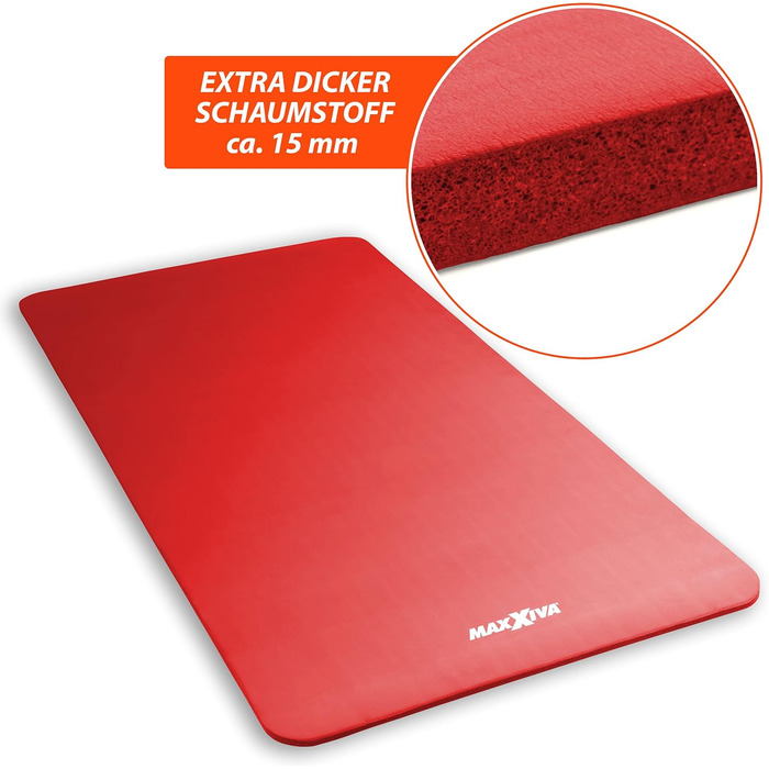 Килимок для йоги MAXXIVA 190x60/100x1,5 см, з ременем, фталатів немає, не ковзає, різні кольори – гімнастичний, фітнес, спортивний, для тренувань