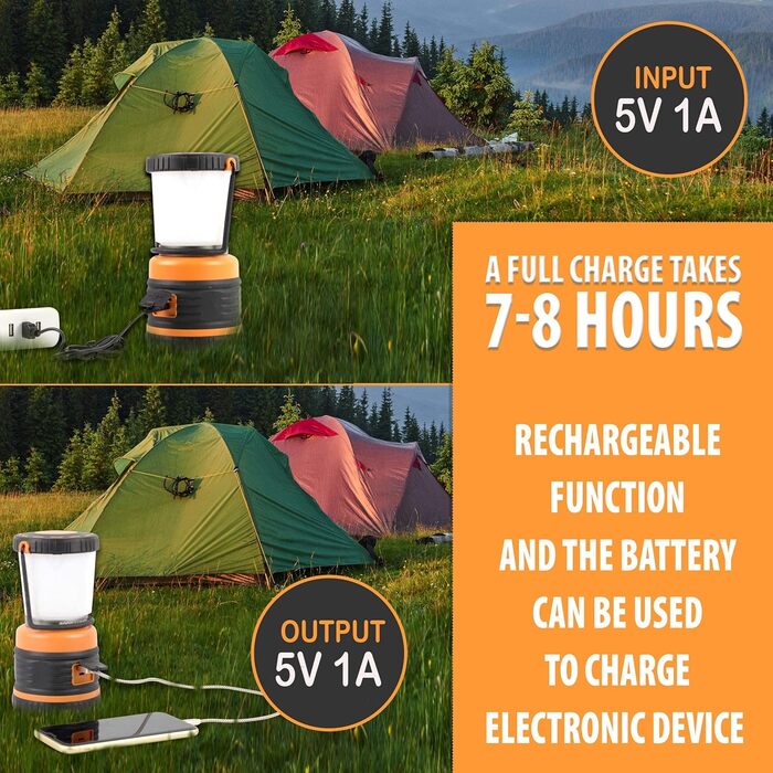 Ліхтар кемпінговий AYL LED 1800 LM з Power Bank 4400 mAh - 4 режими, водонепроникний IP44, для походу та надзвичайних ситуацій