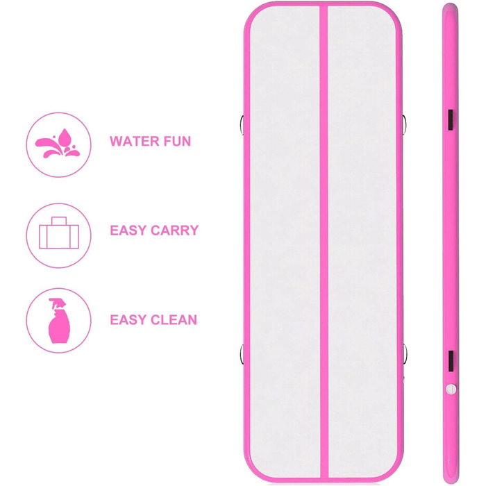 Гімнастична килимок JOYTALENT Air Matte Track з надувним покриттям, 10 см, 300 x 100 x 10 см (Рожевий)