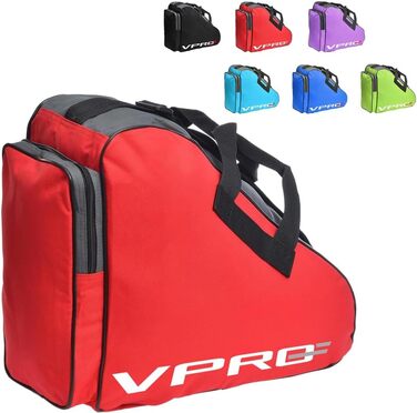 Сумка для ковзанів VPRO: для фігурного катання, роликів, інлайнів. Зручна, з ремінцем та блискавкою (червона)