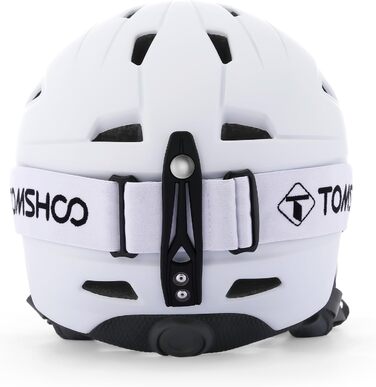 Шолом для сноуборду та лиж TOSHOO з маскою та навушниками, вентиляційні отвори, міцний, дихаючий, для чоловіків (білий, розмір M)